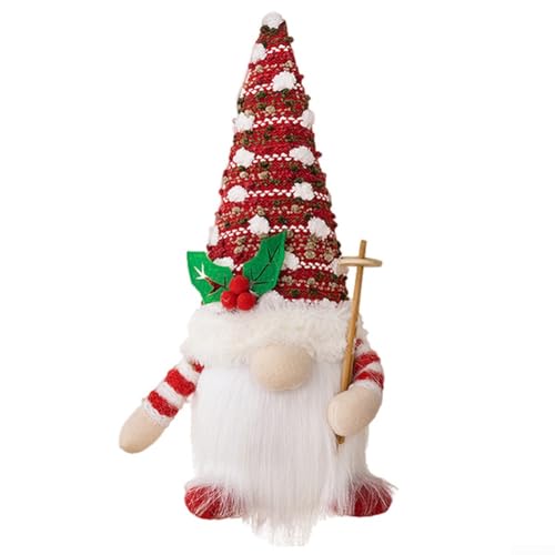 Handgefertigte Weihnachtswichtel-Figuren mit beleuchtetem Design zur Verbesserung der saisonalen Dekoration und Schaffung einer gemütlichen Wohnatmosphäre (rot) von Jumplushion