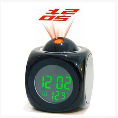 Jumplushion LED-Smart-Wecker mit einstellbaren Projektionen und anpassbaren Alarmen (schwarz, 9 x 9 x 10,5 cm) von Jumplushion