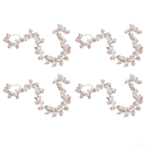 Künstliche Blumengirlande mit 135 Blumen, 1,8 m, hellrosa, Blumendekoration für Hochzeiten, Partys, Jubiläen, Zuhause, Gartendekoration (4 Stück) von Jumplushion