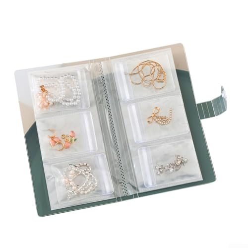 Schmuck-Aufbewahrungstasche mit versiegelten Fächern, die Ohrringe, Ringe und Halsketten vor Staub und Oxidation schützen, transparentes Design für einfache Sicht und Zugang (schwarze Trompete) von Jumplushion