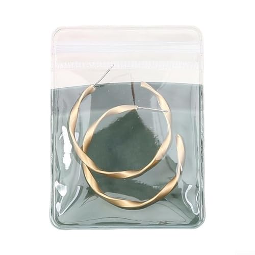 Schmuck-Aufbewahrungstasche mit versiegelten Fächern, die Ohrringe, Ringe und Halsketten vor Staub und Oxidation schützen, transparentes Design für einfache Sicht und Zugriff (Mitte und Schwarz) von Jumplushion