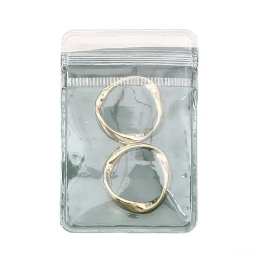Schmuck-Aufbewahrungstasche mit versiegelten Fächern, die Ohrringe, Ringe und Halsketten vor Staub und Oxidation schützen, transparentes Design für einfache Sicht und Zugriff (Mitte und Weiß) von Jumplushion