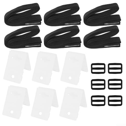 Schwimmbadabdeckungsgurte und Clips Set mit verstellbaren Nylon-Verschlüssen für Solardeckenrollensystem, einfache Installation, Poolabdeckungs-Befestigungsset (6 Stück) von Jumplushion