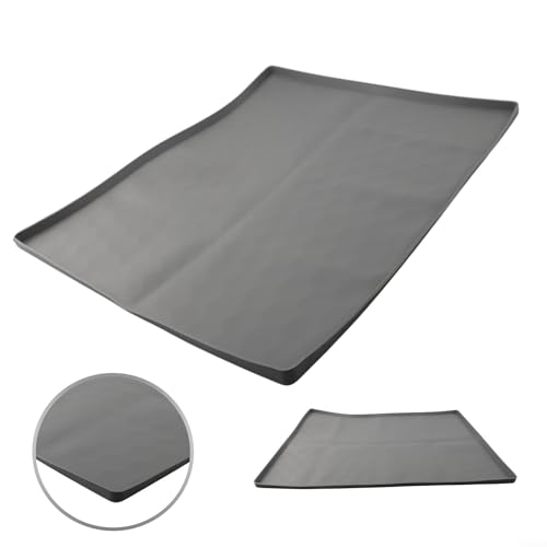 Silikonmatte für Kühlschrank mit erhöhtem Rand, auslaufsicheres Design zum Schutz von Böden und Teppichen (60 x 50 cm, grau) von Jumplushion