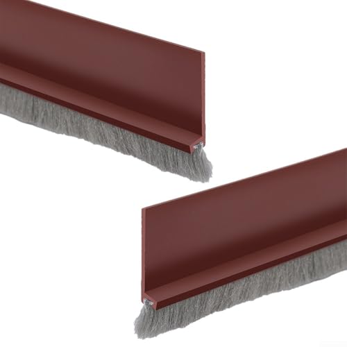 Türbodendichtungsstreifen 2er Set mit Bürste effektive Barriere gegen Lärm, Staub und Feuchtigkeit (Braun) von Jumplushion