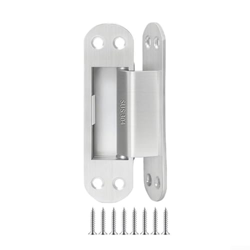 Verstellbares, unsichtbares Türscharnier, verdeckter Edelstahl, passend für runde oder quadratische Türstile, Schwingrichtung mit platzsparendem Design, moderne ästhetische Heim-Hardware, einfache Verstellbares, unsichtbares Türscharnier, verdeckter Edelstahl, passend für runde oder quadratische Türstile, Schwingrichtung mit platzsparendem Design, moderne ästhetische Heim-Hardware, einfache von Jumplushion