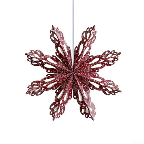 Weihnachts-Origami-Papierstern zum Aufhängen für den Weihnachtsbaum und Partyräume, Papiermaterial mit Aufhängekordel in zwei Größen 30 cm und 40 cm (30 cm rot) von Jumplushion