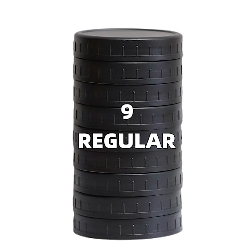Grehge k Black Regular Mouth Mason Jar Lids with Silicone Rings, Plastic Mason Jar Lids,Plastic Canning Lids, Fit Ball,Kerr and More (black) von Jumterlee