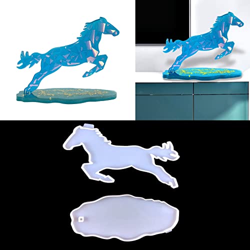 Silikon fliegendes Pferd Harz Gießform Kristall Schmuck Epoxidformen Kunst Handwerk DIY Werkzeug mit Basis Form Home Party Decor Desktop Ornament Handmade Geschenk von Jumyee