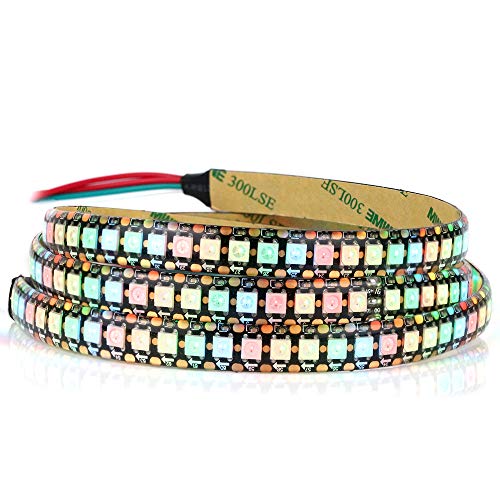 RGB LED-Streifen WS2812B 3,3 Fuß 144 Pixel/m flexibel Schwarz PCB Traumfarbstreifen IP65 Wasserdichtes DIY-Projekt (5 V) von Jun-Saxifragelec