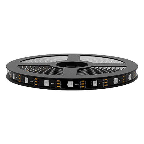 RGB LED-Streifen WS2812B Individuell adressierbarer Flexibler schwarzer PCB Dream Color Strip IP65 Wasserdichtes DIY-Projekt mit Steuerung (DC 5V) ， für TV, Party, Weihnachten usw. (5m, 30 LED/m) von Jun-Saxifragelec