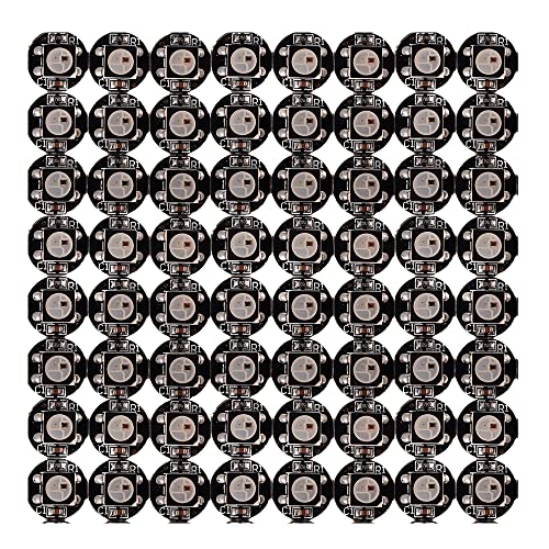 WS2812B Vollfarb Schweißplatine 5V Eingebauter IC Programmierbare Symphonie Kleine runde Platine Lampenperlen Marquee 5050 RGB LED 100Pcs (10 mm*3 mm) (Black) von Jun-Saxifragelec