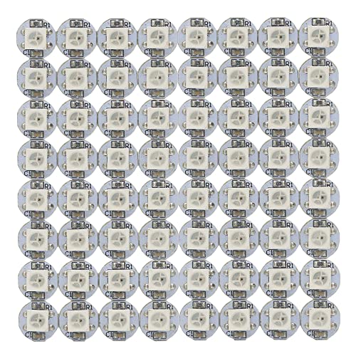 WS2812B Vollfarb Schweißplatine 5V Eingebauter IC Programmierbare Symphonie Kleine runde Platine Lampenperlen Marquee 5050 RGB LED 100Pcs (10 mm*3 mm) (White) von Jun-Saxifragelec
