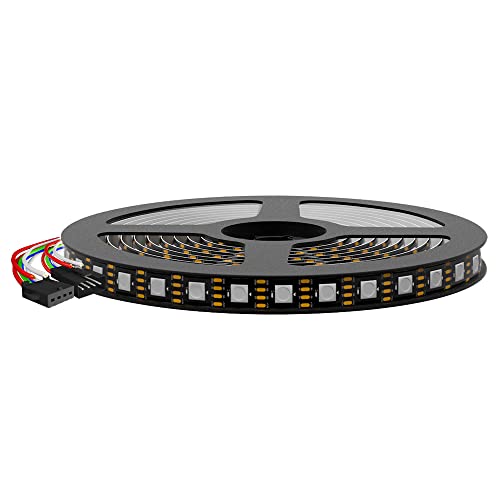 5m WS2815 LED Streifen (WS2812B Nachgerüstete Version), 60LED/s Schwarz inDoor Digital Adressierbare RGB mit IC Flexible Lichtleiste, DC 12V von Jun-Saxifragelec