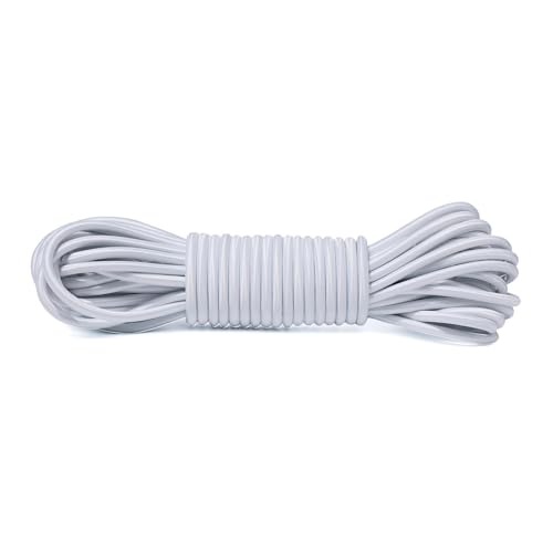 JunGG Gummiseil Expanderseil 4mm 10m - Planenseil Spannseil Gummileine für Anhängerplane Plane Zelte Netz Banner (Weiß, 4mm x 10M) von JunGG