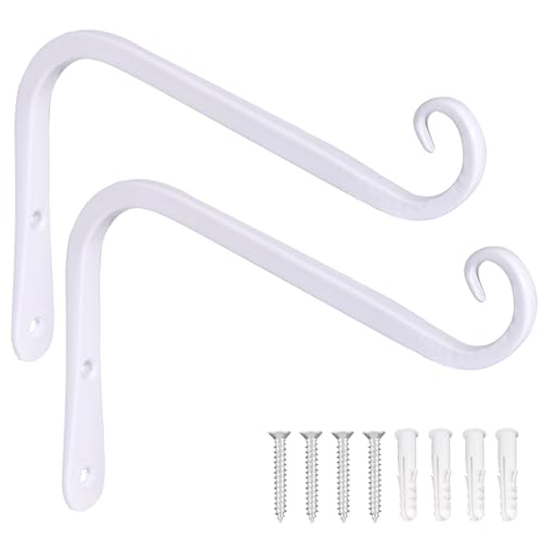 JunGG Pflanzenhalterung Blumenampelhalter 15cm S Eisen Hängender Pflanzenhalter Wandhaken Blumenampel Wandpflanzenhaken für Pflanzer Vogelhäuschen Laternen Windspiele Wandleuchter, 2er Pack von JunGG