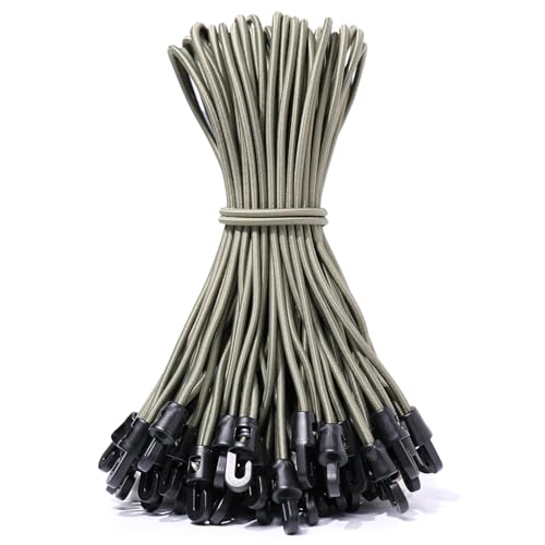 JunGG Spanngummi mit Haken 12 Stück, Expander mit Haken 25 cm, Planenspanner Gummispanner mit Haken für Planenbefestigung Zelt Camping von JunGG