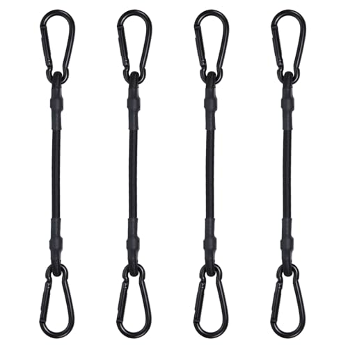 JunGG Spanngummi mit Karabiner, 30 cm Expander mit Karabinerhaken 4er Set, Spanngurte mit Haken, Gummispanner Gepäckspanner für Camping Fahrrad Auto Ladung von JunGG