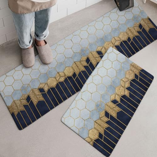 JunJiale Küchenmatten, rutschfeste Matte, 2 Stück, Küchenteppiche, gepolstert, Anti-Ermüdungs-Küchenmatten für Boden, Boden, Büro, 61 x 89 cm + 61 x 180 cm von JunJiale