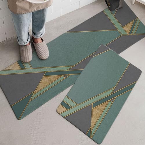 JunJiale Küchenmatten, rutschfeste Matte, 2 Stück, Küchenteppiche, gepolstert, Anti-Ermüdungs-Küchenmatten für Boden, Büro, 50,8 x 78,9 cm + 50,8 x 149,9 cm von JunJiale