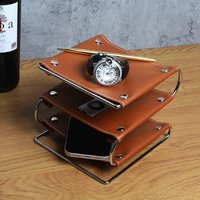 Personalisierter Leder-Schreibtisch-Organizer, 3-Tier-Schreibtisch-Organizer, Handgefertigtes Bürozubehör, Ledertisch-Arbeitsplatzzubehör von JunZDesign