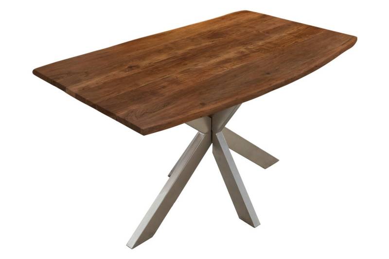 Loreno® Baumkantentisch Kalea, massives Akazienholz, natürliche Baumkante, Metallgestell Spider-Form von Loreno®