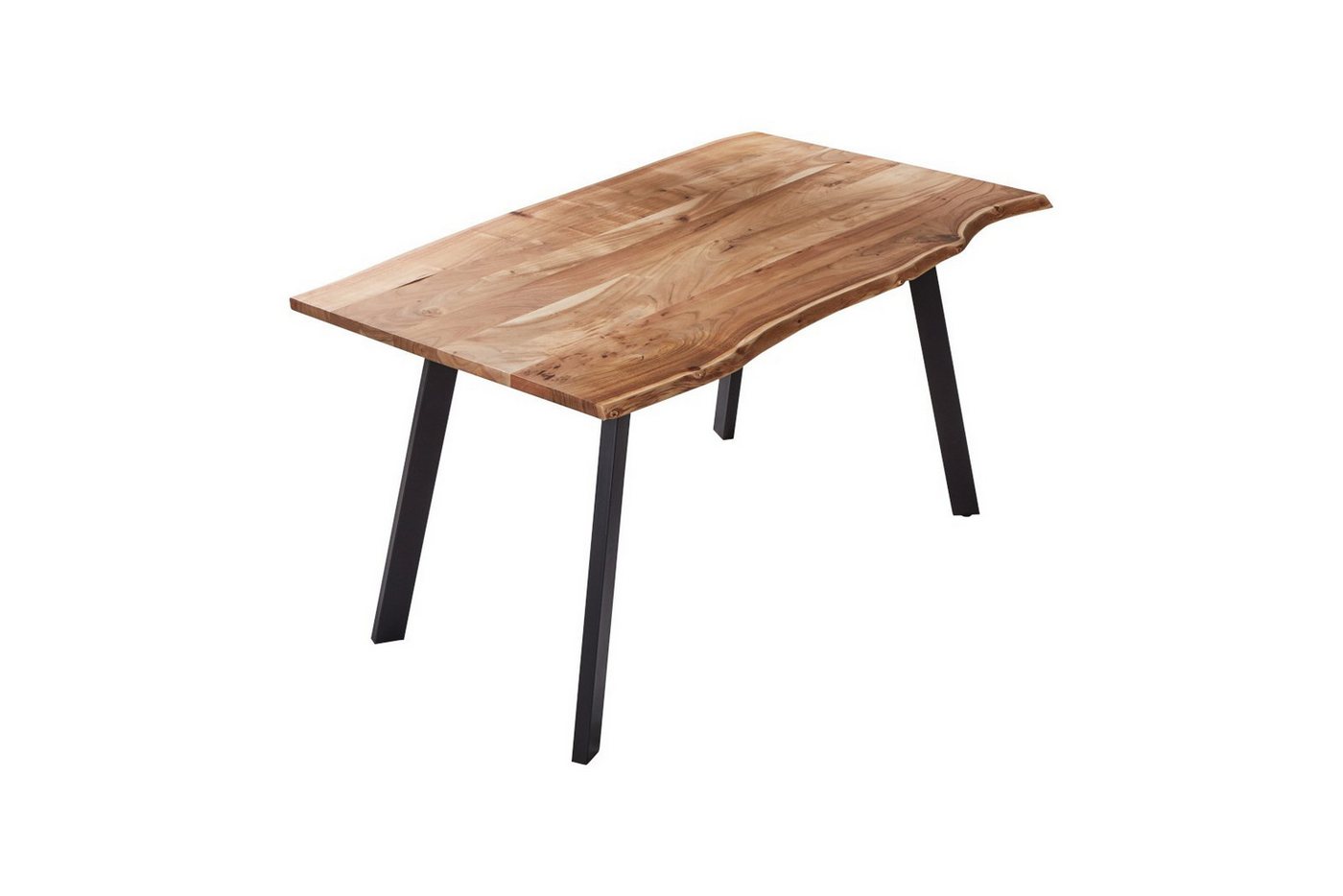 Junado® Baumkantentisch Laxmi, Tisch Baumkante 140 x 80 cm naturfarben schwarz von Junado®