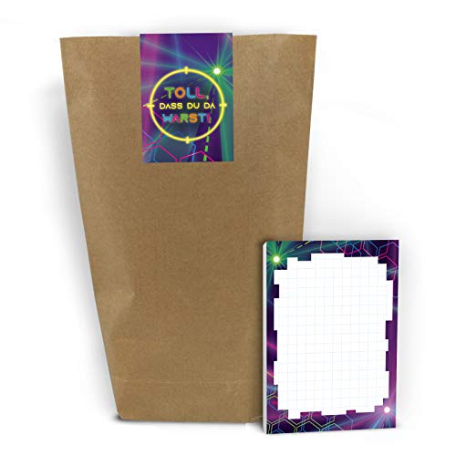12 Mini-Notizblöcke + 12 Geschenktüten + 12 Aufkleber Lasertag Laser Tag Mitgebsel Gastgeschenk beim Geburtstag Kindergeburtstag Mädchen Jungen 12 Mini-Notizblöcke + 12 Geschenktüten + 12 Aufkleber Lasertag Laser Tag Mitgebsel Gastgeschenk beim Geburtstag Kindergeburtstag Mädchen Jungen von Junaversum