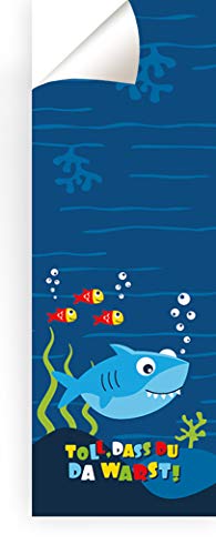 12 Aufkleber TOLL, DASS DU DA WARST! / Hai Sticker für Geschenktüten bei Kindergeburtstag Geburtstag Hochzeit Taufe (12 Aufkleber) von Junaversum