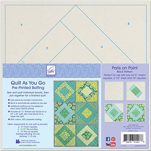 June Tailor Paris/Poin-Quilt As You Go Btng, Acrylic, Multicolour von June Tailor