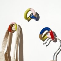 Keramik Wandhaken Handgemachte Dekorative Kleiderhaken/Bunt Handtuch Haken/Abstraktes Farbblock Rot Blau Gelb Muster von JuneChildCeramics