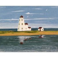 Northport Lighthouse Print Prince Edward Island Meereslandschaft Kunstdruck Von Pei Künstler June Ellis von JuneEllisArtist