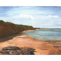 strand Rock Kunstdruck Darnley, Prince Edward Island Seascape | 13x18 Von Pei Artist June Ellis von JuneEllisArtist