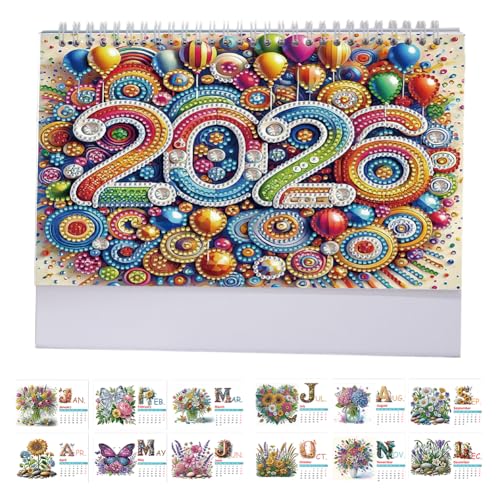 Diamond Art Painting 3D Kalender 2026 mit To-Do-Liste, DIY Diamond Malerei Stehender Schreibtischkalender Weihnachtsdekor, Monatlicher Flip Diamant Painting Kalender Ornament Zuhause Büro Diamond Art Painting 3D Kalender 2026 mit To-Do-Liste, DIY Diamond Malerei Stehender Schreibtischkalender Weihnachtsdekor, Monatlicher Flip Diamant Painting Kalender Ornament Zuhause Büro von Junerain