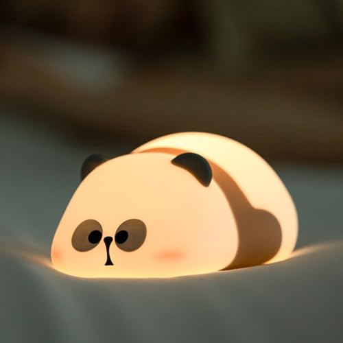 Junerain Niedliches Panda-Nachtlicht for Kinder, 3-stufig dimmbar, Nachttisch-Touch-Lampe, Silikon, matschig, leuchtender Panda for Kinder, Kleinkinder, Babys, Kinder von Junerain