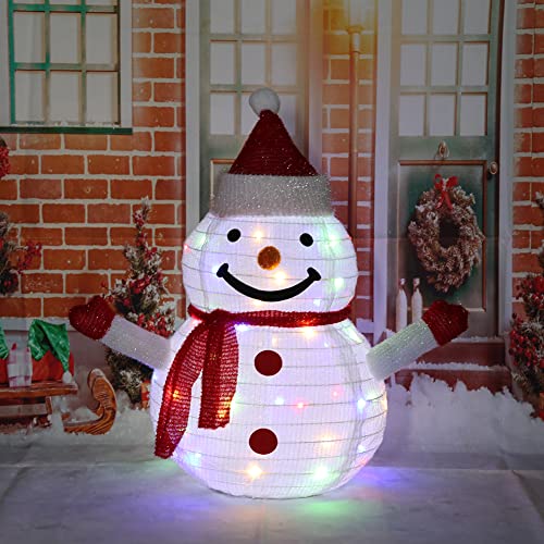 Weihnachtslichter Figuren leuchtende Weihnachtsdekorationen, Weihnachtsmann Schneemann Pinguin Licht Ornamente mit 40 LEDs, Weihnachten String Lichter for Indoor Outdoor Garten Dekoration von Junerain