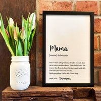 Poster Druck Mama Definition I Personalisierbar Auch Zum Selberdrucken Digitale Datei | Pdf von JunessaHandmade