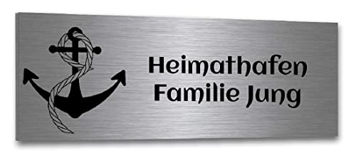 Jung Edelstahl Design Türschild aus Edelstahl mit Lasergravur Namenschild Briefkastenschild Schild selbstklebend Büroschild (120 X 40 mm) von Jung Edelstahl Design