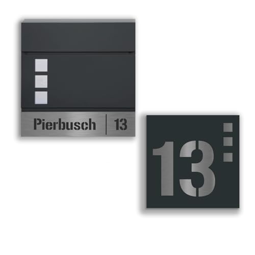 Jung Edelstahl Design Briefkasten - Hausnummer Set Köln anthrazit RAL 7016 - Individuell personalisierbar Jung Edelstahl Design Briefkasten - Hausnummer Set Köln anthrazit RAL 7016 - Individuell personalisierbar von Jung Edelstahl Design