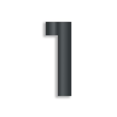 Jung Edelstahl Design - Hausnummer V2a Edelstahl - Ziffern 0-9 und Buchstaben von a-f Ziffernhöhe 15 cm oder 20 cm - wahlweise Eisenglimmer, Fenstergrau, anthrazit, weiß, schwarz (anthrazit RAL7016) von Jung Edelstahl Design