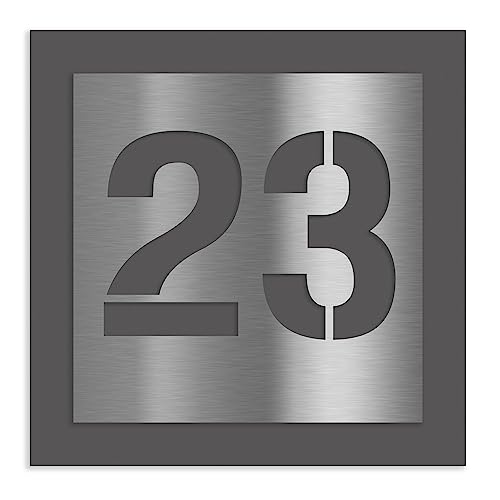 Jung Edelstahl Design Hausnummernschild - Größe 15 cm oder 20 cm - Hausnummer V2A Edelstahl (Eisenglimmer db703) von Jung Edelstahl Design