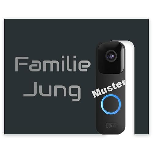 Jung Edelstahl Design Modernes V2A Edelstahl Türschild optimiert für Blink Doorbell Klingelschild 20x16 cm Haustürschild mit Hausnummer und Namen individuell personalisierbar (Anthrazit RAL 7016) von Jung Edelstahl Design