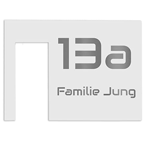 Jung Edelstahl Design Modernes V2A Edelstahl Türschild weiß oder anthrazit - optimiert für Ring Video Doorbell Pro 2 Klingelschild 20x15 cm Haustürschild mit Namen individuell personalisierbar von Jung Edelstahl Design