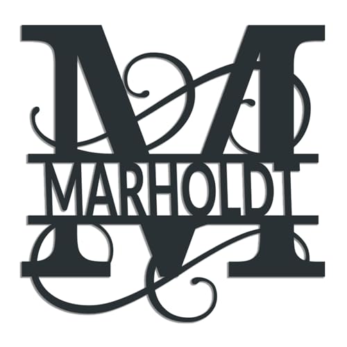 Jung Edelstahl Design Monogamm V2A Edelstahl Türschild personalisierbar- Deko Schild - mit Ihrem Namen individuell ausgelasert - alle Buchstaben - verschiedene Größen (Anthrazit RAL7016) von Jung Edelstahl Design