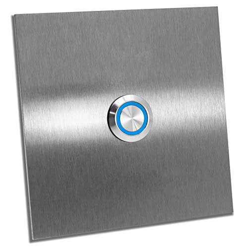 Jung-Edelstahl-Design Türklingel Bochum E1, Klingel V2a Edelstahl Led Klingelplatte verschiedene Größen (blau) von Jung Edelstahl Design