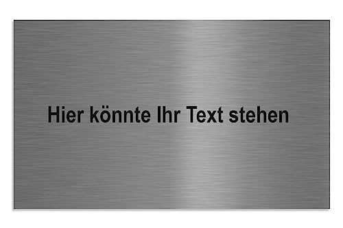 Jung Edelstahl Design Türschilder - Namensschilder V2A Edelstahl - incl. Gravur - Hinweisschilder Edelstahl/anthrazit oder weiß wählbar (Edelstahl, 200x120 mm) von Jung Edelstahl Design