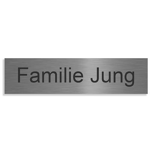 Jung Edelstahl Design Türschilder - Namensschilder V2A - Inkl. Gravur - Hinweisschilder Anthrazit oder Weiß Wählbar (60x15 mm) von Jung Edelstahl Design