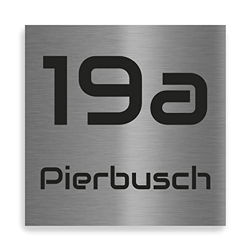 Jung-Edelstahl-Design V2a Edelstahl Hausnummer - Schild quadratisch inclusive Gravur in den Größen 10 x 10 cm, 15 x 15 cm oder 20 x 20 cm wählbar. Optional auch mit Straßennamen konfigurierbar. Jung-Edelstahl-Design V2a Edelstahl Hausnummer - Schild quadratisch inclusive Gravur in den Größen 10 x 10 cm, 15 x 15 cm oder 20 x 20 cm wählbar. Optional auch mit Straßennamen konfigurierbar. von Jung Edelstahl Design