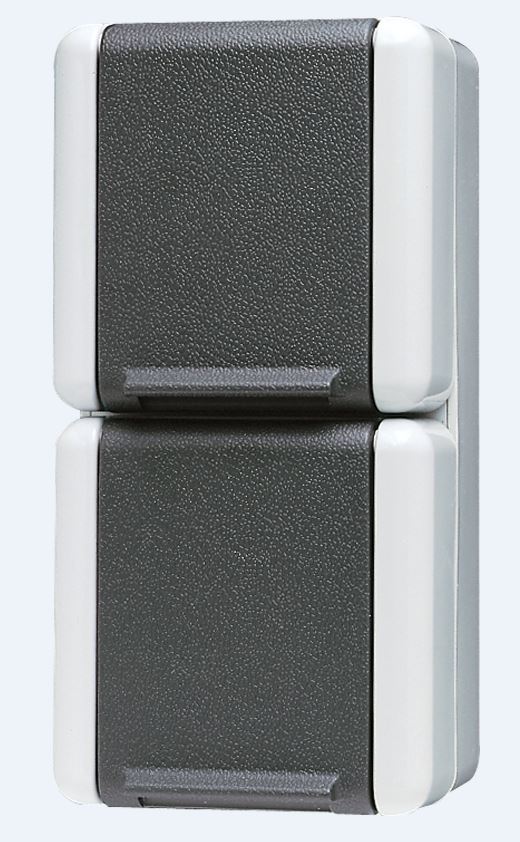 Jung WG800 2-fach Steckdose grau, senkrecht, Jung von Jung Elektro