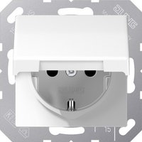 Jung SCHUKO-Steckdose 16A 250V Klappdeckel AS 1520 BFKIKL WW - AS1520BFKIKLWW von Jung